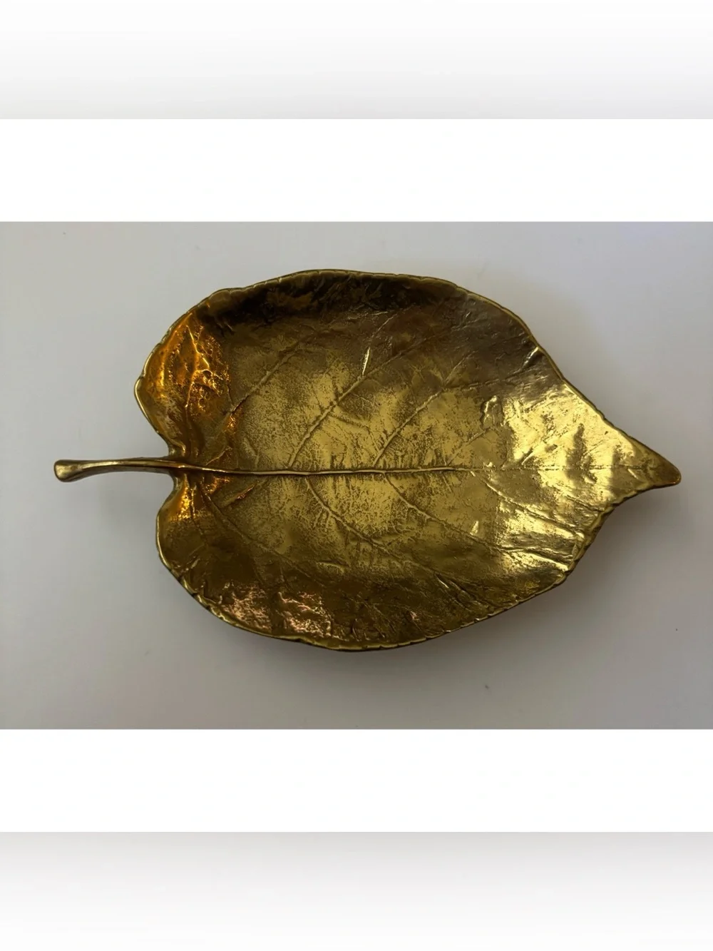 1951’s Vintage Virginia Metalcrafters Brass Linden Leaf Small Decorative Tray